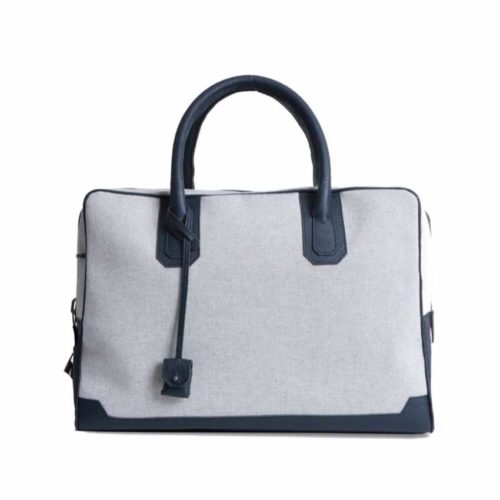 Sac 24H Donibane – Canvas & Taurillon Bleu Marine