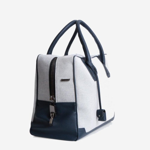 Sac 24H Donibane – Canvas & Taurillon Bleu Marine