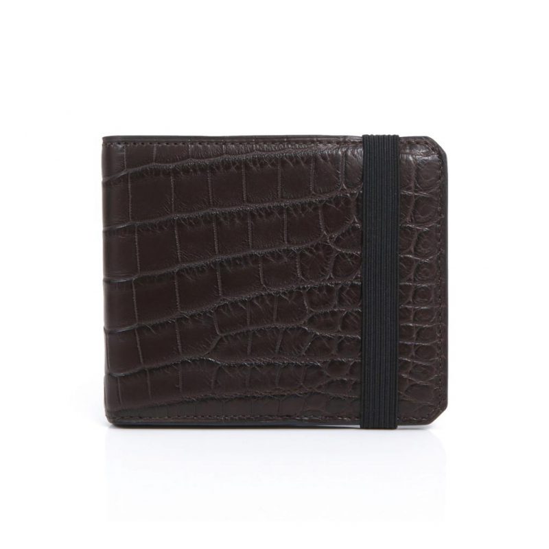 Portefeuille 6cc alligator marron