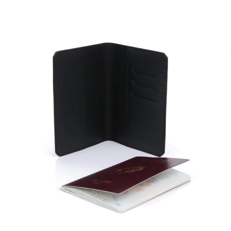 porte passeport taurillon noir