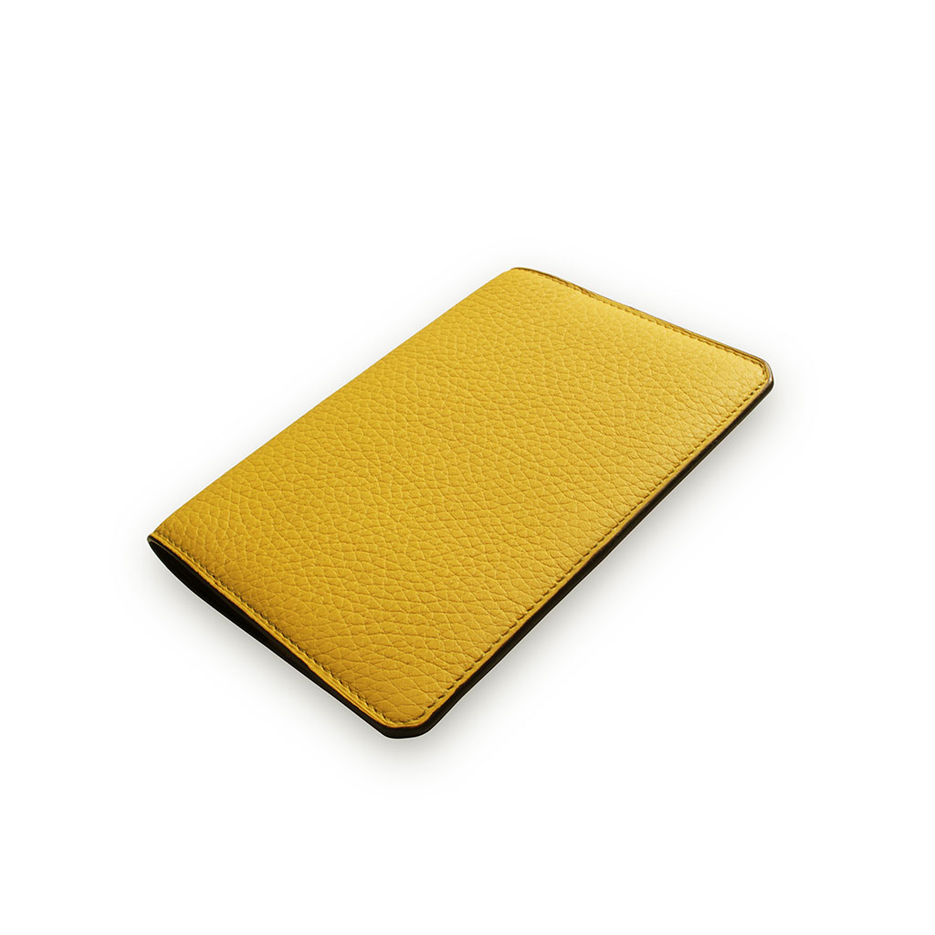 #1005-passeport-cover-tournesol porte passeport taurillon jaune