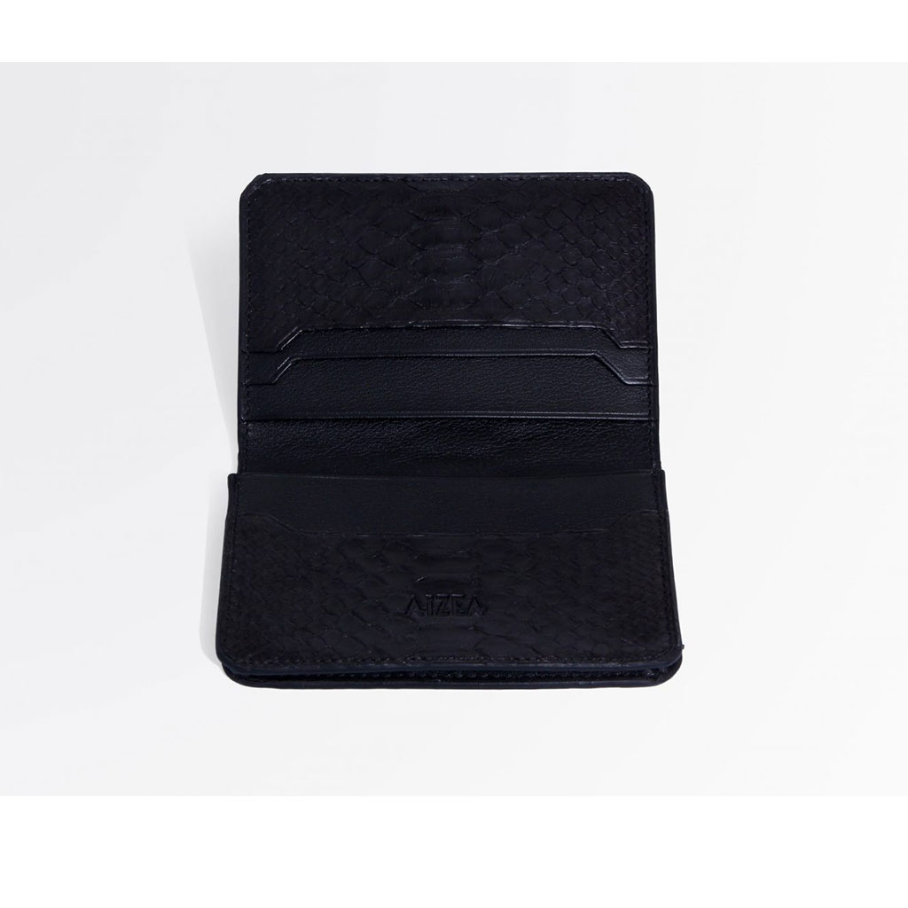 #1006-Porte-carte-de-visite-python-noir porte carte de visite python noir