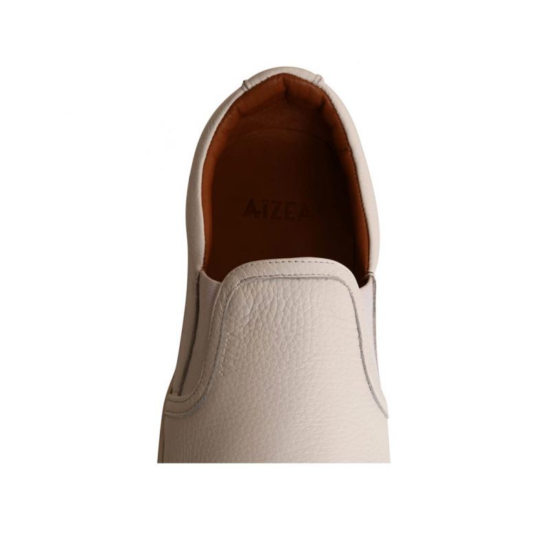 slip on taurillon blanc