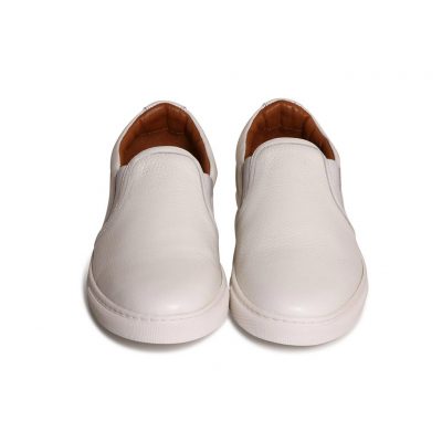 slip on taurillon blanc