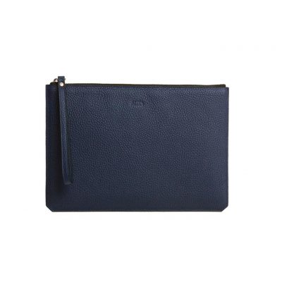 pochette taurillon marine