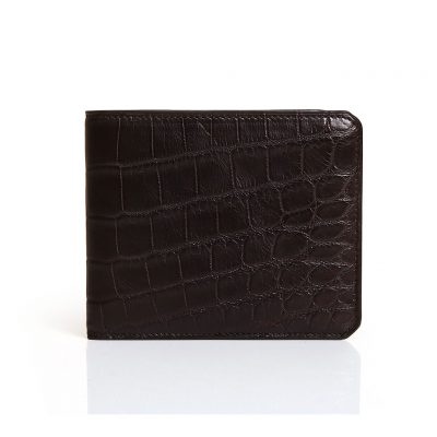 portefeuille 8cc alligator marron