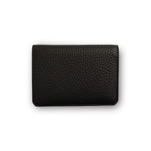 Portefeuille compact TIKIA avec porte-monnaie en Taurillon Noir