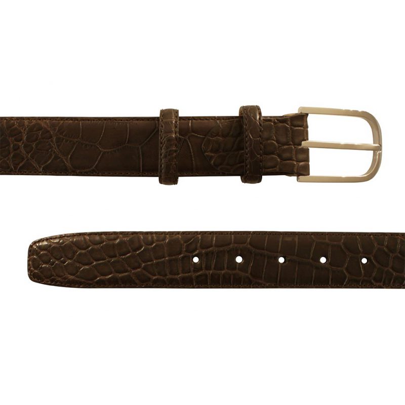 ceinture alligator marron