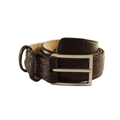 ceinture alligator marron