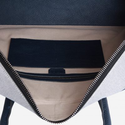 Slim Briefcase [Brif-kase] – Canvas & Taurillon Bleu Marine