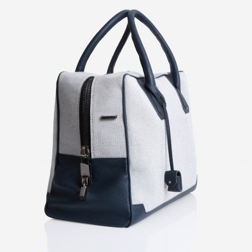 Donibane Bag 24h in Canvas & Taurillon Navy Blue