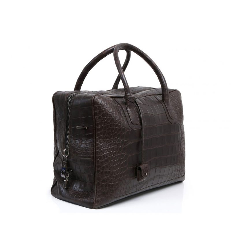 sac de voyage donibane en alligator marron