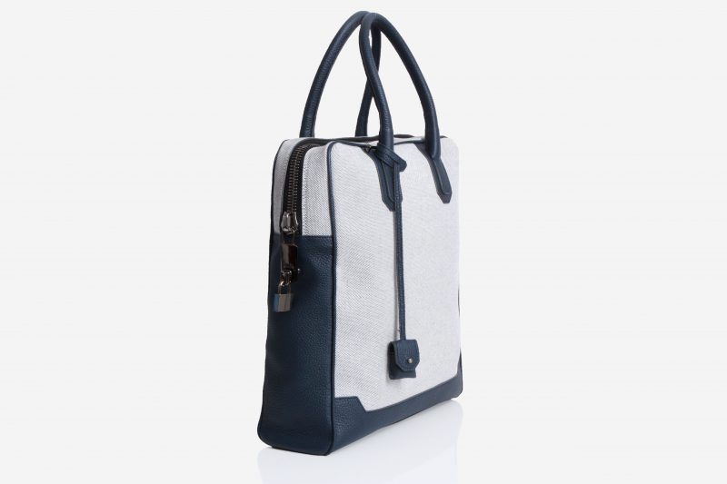 Sac Tote - Canvas & Taurillon Bleu Marine