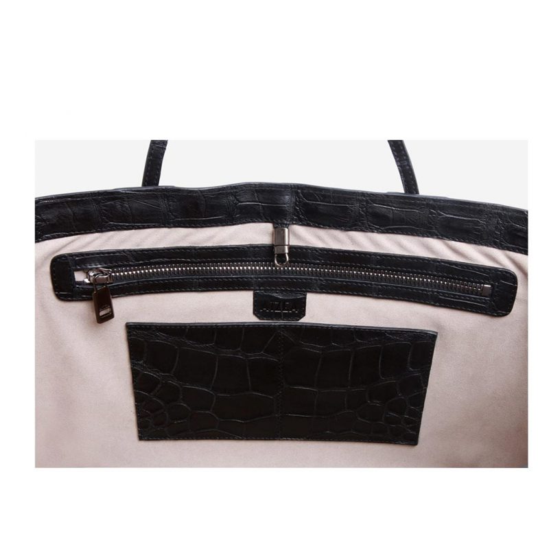 sac cabas alligator noir