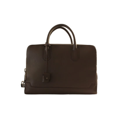 slim briefcase taurillon marron