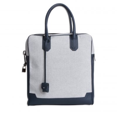 Sac Tote - Canvas & Taurillon Bleu Marine