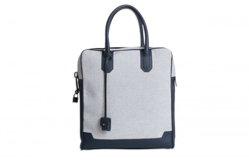 Sac Tote - Canvas & Taurillon Bleu Marine