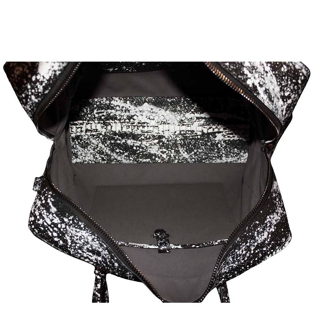 #01---donibane-pollock sac de voyage 24h python pollock noir et blanc