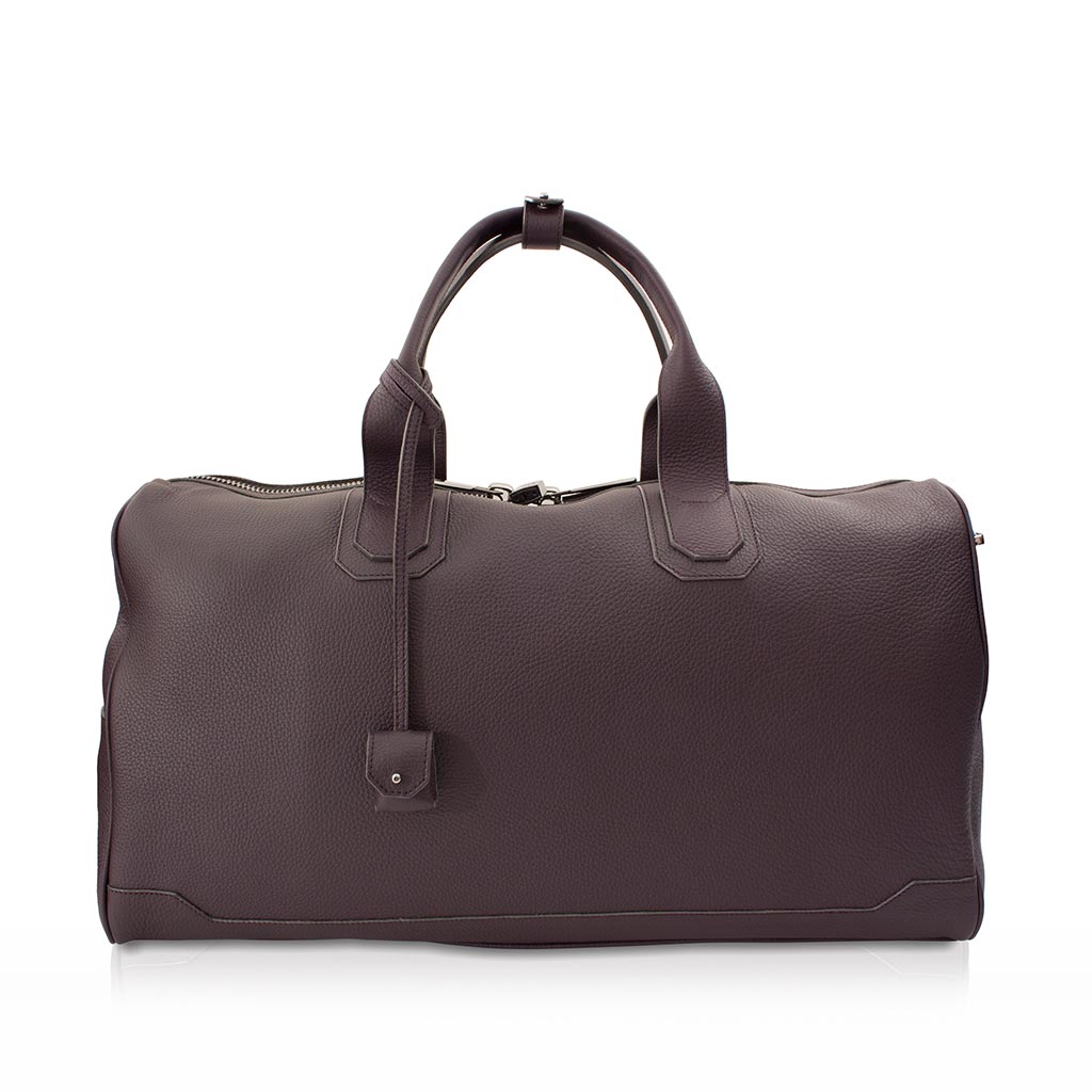 #16---sac-de-voyage-55cm-raisin- sac de voyage 55 cm taurillon raisin