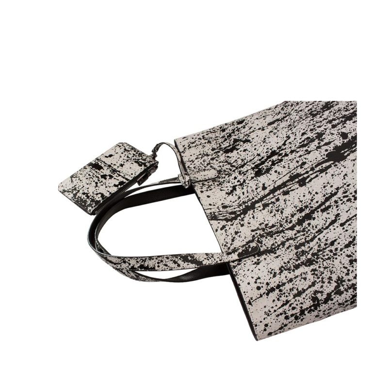 shopping bag python pollock blanc et noir