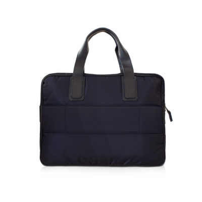 simple briefcase nylon et taurillon marine