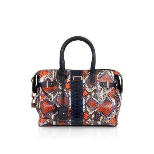 Sac à main Louisa 30 cm en Python – PYTHON MULTICOLORE ORANGE