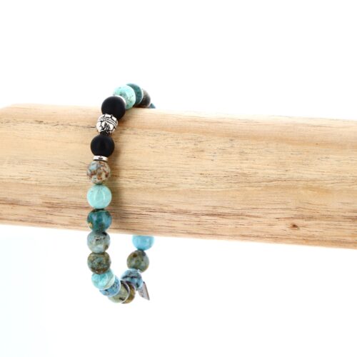 Blue Opal elastic bracelet 8mm